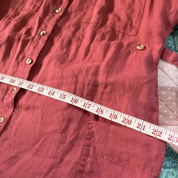 NWT White Stuff Reno Linen Midi Shirt Dress Womens 12 Pink Coastal Beach Boho - Picture 8 of 13